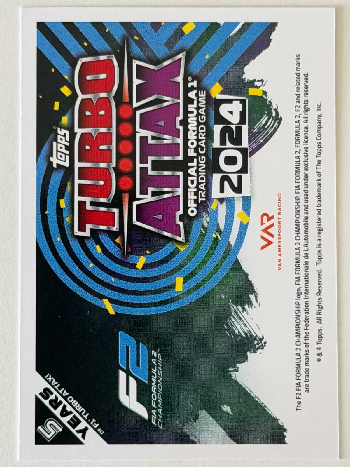 Rafael Villagomez Base Topps Turbo Attax F1 257 NM (Back)
