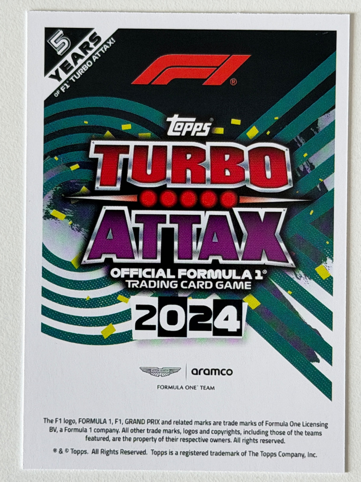 Fernando Alonso Base Topps Turbo Attax F1 103 NM (Back)