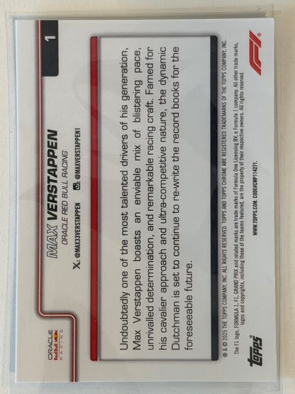 Max Verstappen Base Topps Chrome Formula 1 1 NM (Back)