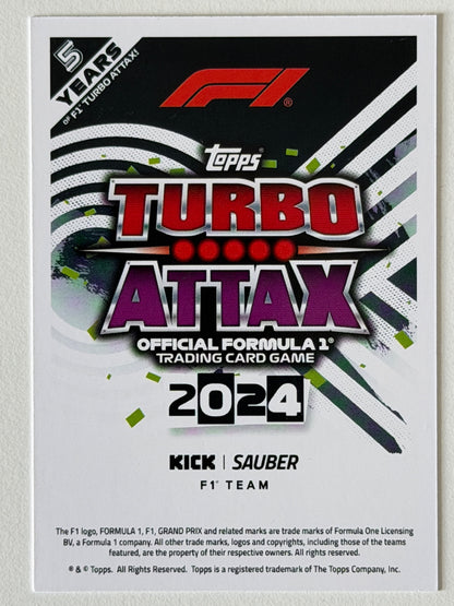 Valtteri Bottas / Zhou Guanyu Base Topps Turbo Attax F1 84 NM (Back)