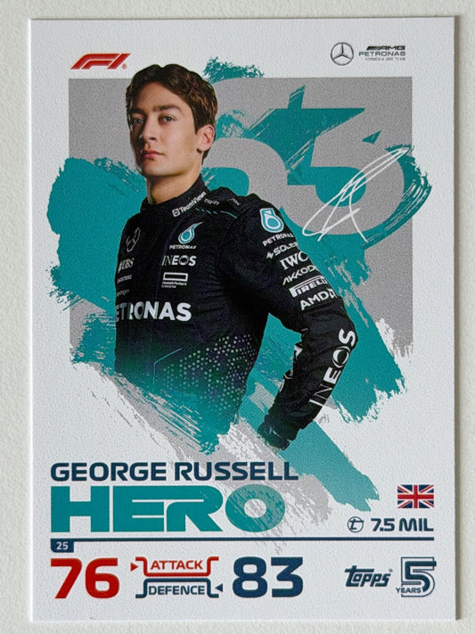 George Russell Base Topps Turbo Attax F1 25 NM