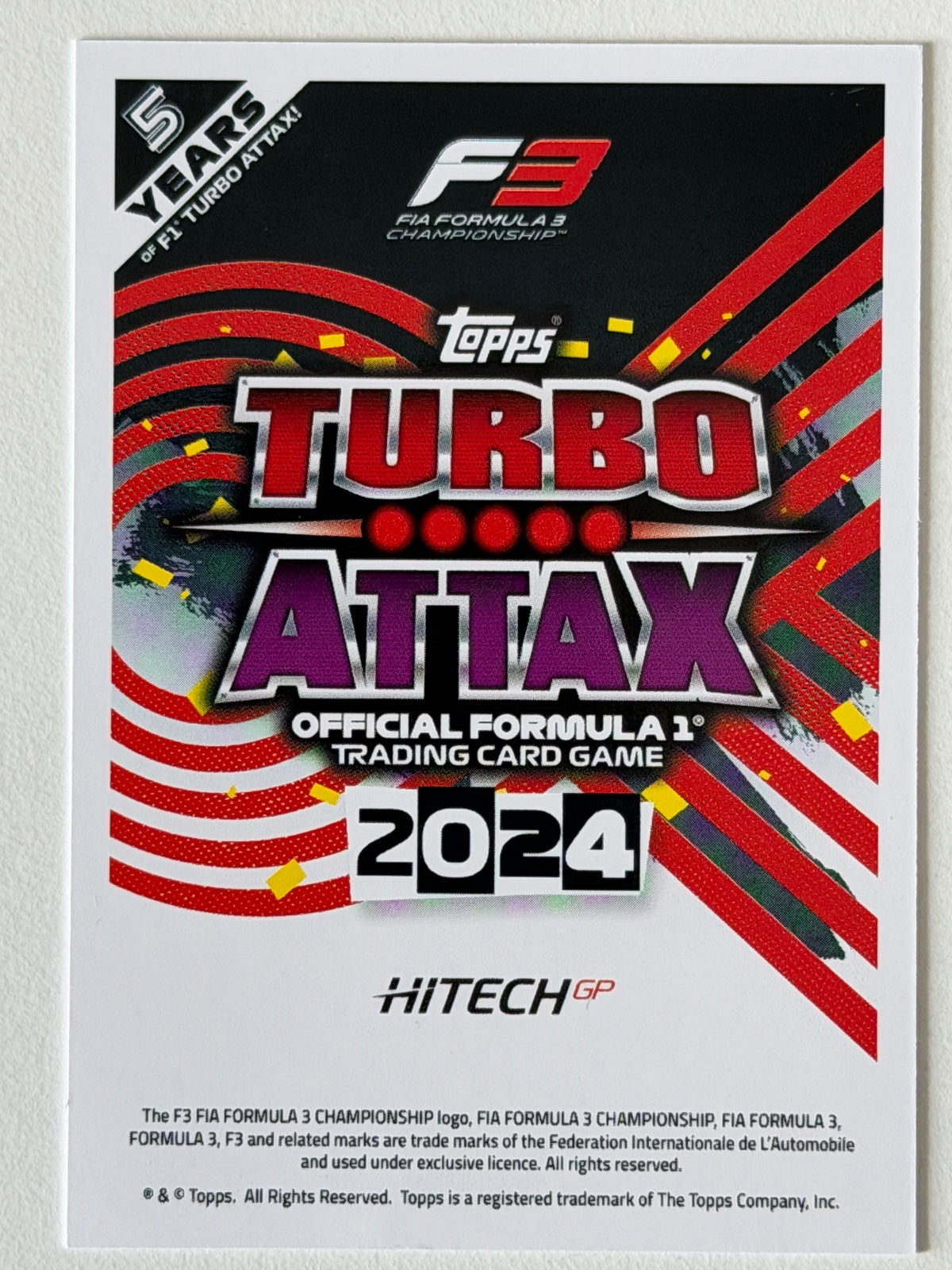 Luke Browning Base Topps Turbo Attax F1 286 NM (Back)
