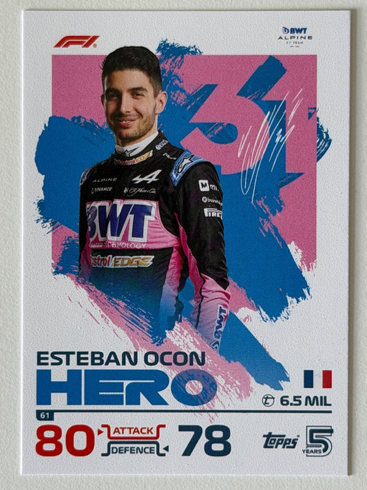 Esteban Ocon Base Topps Turbo Attax F1 61 NM