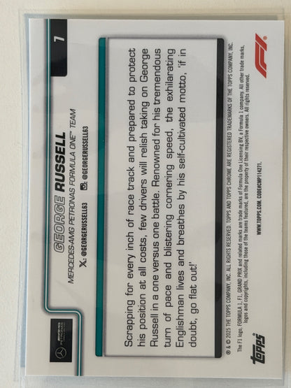 George Russell Base Topps Chrome Formula 1 7 NM (Back)