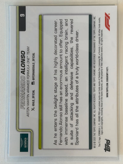 Fernando Alonso Base Topps Chrome Formula 1 9 NM (Back)