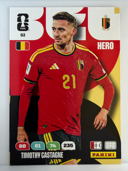 Timothy Castagne Base Panini Adrenalyn XL FIFA World Cup 63 NM